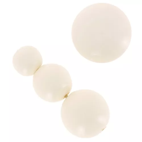 Assortimento di 26 perle e 2 cabochon in resina opaca 6-8-10mm- Avorio