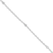 Catena maglia forzatina con sfera sfaccetta 2 mm(1x2)Argento 925 x cm.50