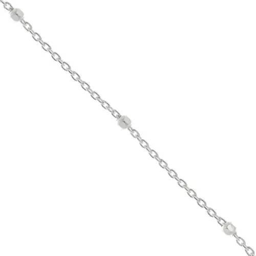 Catena maglia forzatina con sfera sfaccetta 2 mm(1x2)Argento 925 x cm.50