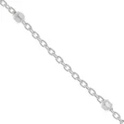 Catena maglia forzatina con sfera sfaccetta 2 mm(1x2)Argento 925 x cm.50