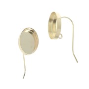 Ganci di orecchie ovali portacabochon 14x10mm - anello aperto - Gold Filled x2|raw }}
