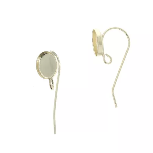 Ganci di orecchie ovali portacabochon 8x6 mm - anello aperto - Gold Filled x2