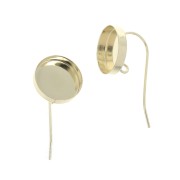 Ganci di orecchie rotondi portacabochon 12 mm - anello aperto - Gold Filled x2