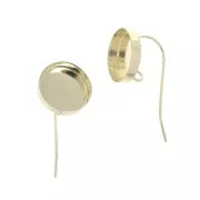 Ganci di orecchie rotondi portacabochon 12 mm - anello aperto - Gold Filled x2