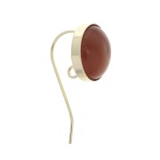 Ganci di orecchie rotondi portacabochon 12 mm - anello aperto - Gold Filled x2