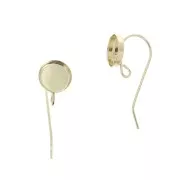 Ganci di orecchie rotondi portacabochon 8 mm - anello aperto - Gold Filled x2