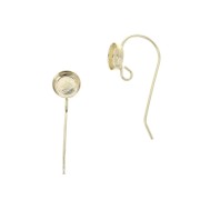 Ganci di orecchie rotondi portacabochon 6 mm - anello aperto - Gold Filled x2