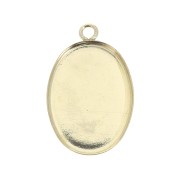 Pendente ovale per cabochon fondo piatto 18x13 mm - Gold filled x1|raw }}