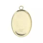 Pendente ovale per cabochon fondo piatto 18x13 mm - Gold filled x1
