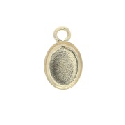 Pendente ovale per cabochon fondo piatto 8x6 mm - Gold filled x1|raw }}