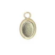 Pendente ovale per cabochon fondo piatto 8x6 mm - Gold filled x1