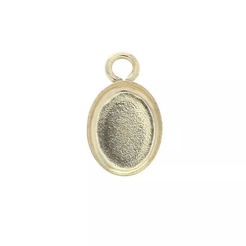 Pendente ovale per cabochon fondo piatto 8x6 mm - Gold filled x1