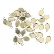 Pendente ovale per cabochon fondo piatto 8x6 mm - Gold filled x1