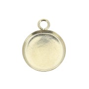 Pendente rotondo per cabochon fondo piatto 10 mm - Gold filled x1