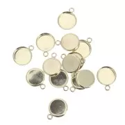 Pendente rotondo per cabochon fondo piatto 10 mm - Gold filled x1