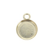 Pendente rotondo per cabochon fondo piatto 8 mm - Gold filled x1|raw }}