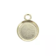 Pendente rotondo per cabochon fondo piatto 8 mm - Gold filled x1