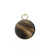 Pendente rotondo per cabochon fondo piatto 8 mm - Gold filled x1