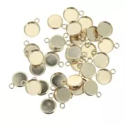 Pendente rotondo per cabochon fondo piatto 8 mm - Gold filled x1