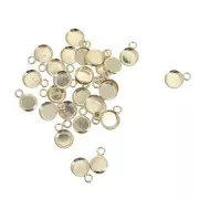 Pendente rotondo per cabochon fondo piatto 6 mm - Gold filled x1