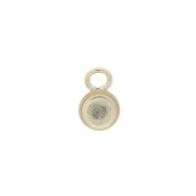 Pendente rotondo per cabochon fondo piatto 4 mm - Gold filled x1