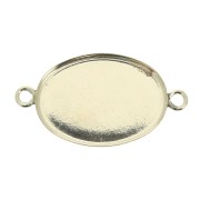 Intercalare incastonato ovale per cabochon fondo piatto 18x13 mm - Gold filled x1