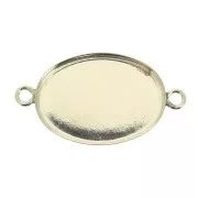 Intercalare incastonato ovale per cabochon fondo piatto 18x13 mm - Gold filled x1
