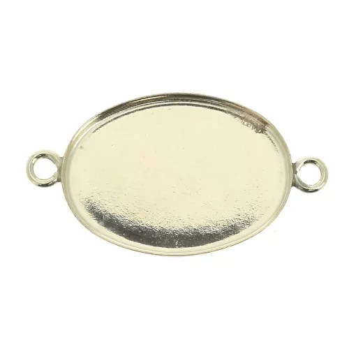 Intercalare incastonato ovale per cabochon fondo piatto 18x13 mm - Gold filled x1