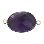 Intercalare incastonato ovale per cabochon fondo piatto 18x13 mm - Gold filled x1