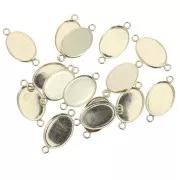 Intercalare incastonato ovale per cabochon fond0 piatto 14x10 mm - Gold filled x1