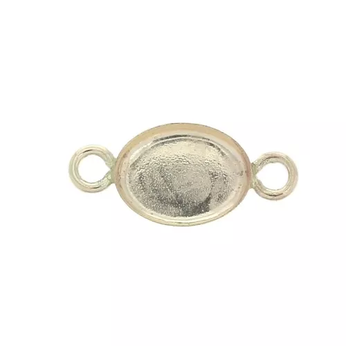 Intercalare incastonato ovale per cabochon fondo piatto 8x6 mm - Gold filled x1