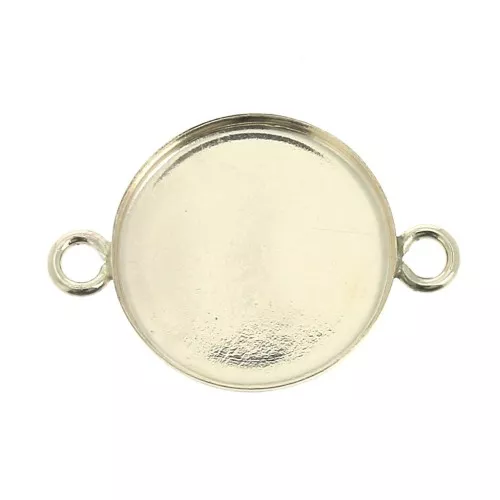 Intercalare incastonato rotondo per cabochon fondo piatto 12 mm - Gold filled x1