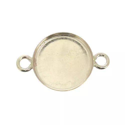 Intercalare incastonato rotondo per cabochon fondo piatto 10 mm - Gold filled x1