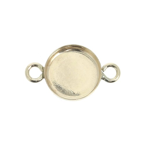 Intercalare incastonato rotondo per cabochon fondo piatto 8 mm - Gold filled x1