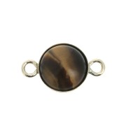 Intercalare incastonato rotondo per cabochon fondo piatto 8 mm - Gold filled x1