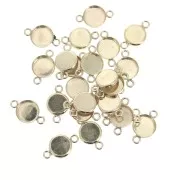 Intercalare incastonato rotondo per cabochon fondo piatto 8 mm - Gold filled x1