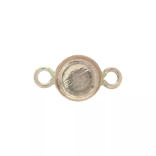 Intercalare incastonato rotondo perr cabochon fondo piatto 6 mm - Gold filled x1