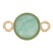 Intercalare incastonato rotondo per cabochon fondo piatto 4 mm - Gold filled x1