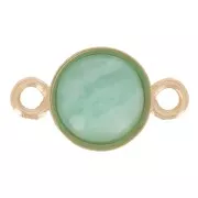 Intercalare incastonato rotondo per cabochon fondo piatto 4 mm - Gold filled x1