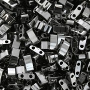 Miyuki Half Tila Beads 5x2.3x1.9mm HTL-55036 - Black Full Chrome x10g|raw }}