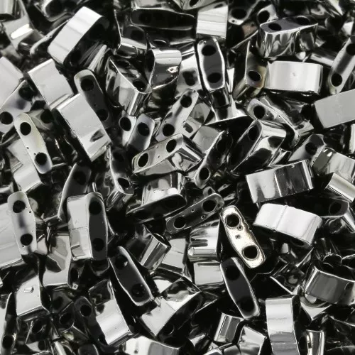Miyuki Half Tila Beads 5x2.3x1.9mm HTL-55097 - Black Argentoic Full x10g