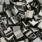 Miyuki Tila Beads 5x5x1.9 mm TL-55097 - Black Argintoic Full x10g|raw }}