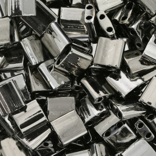 Miyuki Tila Beads 5x5x1.9 mm TL-55097 - Black Argintoic Full x10g