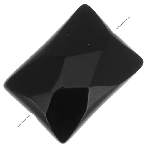 Perlina Agata Nera rettangolo con sfaccette mm. 14x10 x1