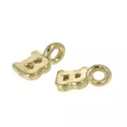 Ciondolo lettere alfabeto 8 mm anello chiuso - B - Placcato oro 3 micron x1
