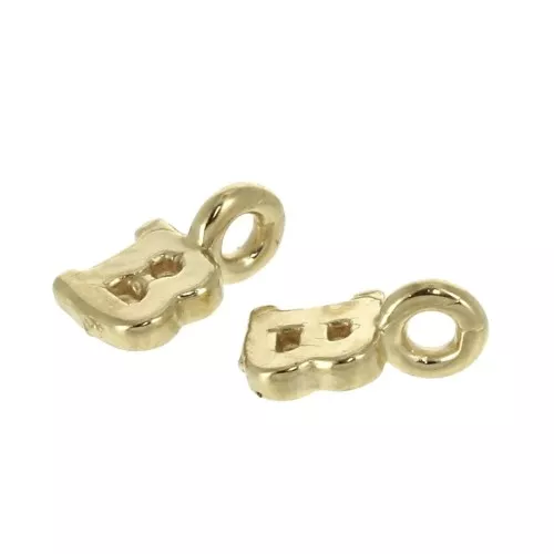 Ciondolo lettere alfabeto 8 mm anello chiuso - B - Placcato oro 3 micron x1