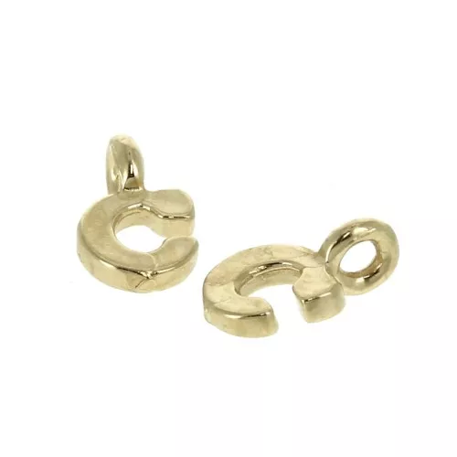 Ciondolo lettere alfabeto 8 mm anello chiuso - C - Placcato oro 3 micron x1