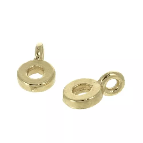 Ciondolo lettere alfabeto 8 mm anello chiuso - O - Placcato oro 3 micron x1