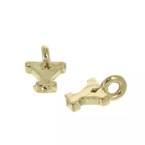 Ciondolo lettere alfabeto 8 mm anello chiuso - Y - Placcato oro 3 micron x1