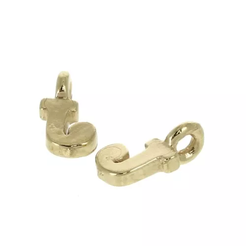 Ciondolo lettere alfabeto 8 mm anello chiuso - J - Placcato oro 3 micron x1